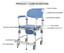VH609 4-in-1 Aluminum Commode Chair with Wheels