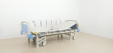 A4 Three Crank Manual Hospital Bed with Mattress, Side Railings and Wheels
