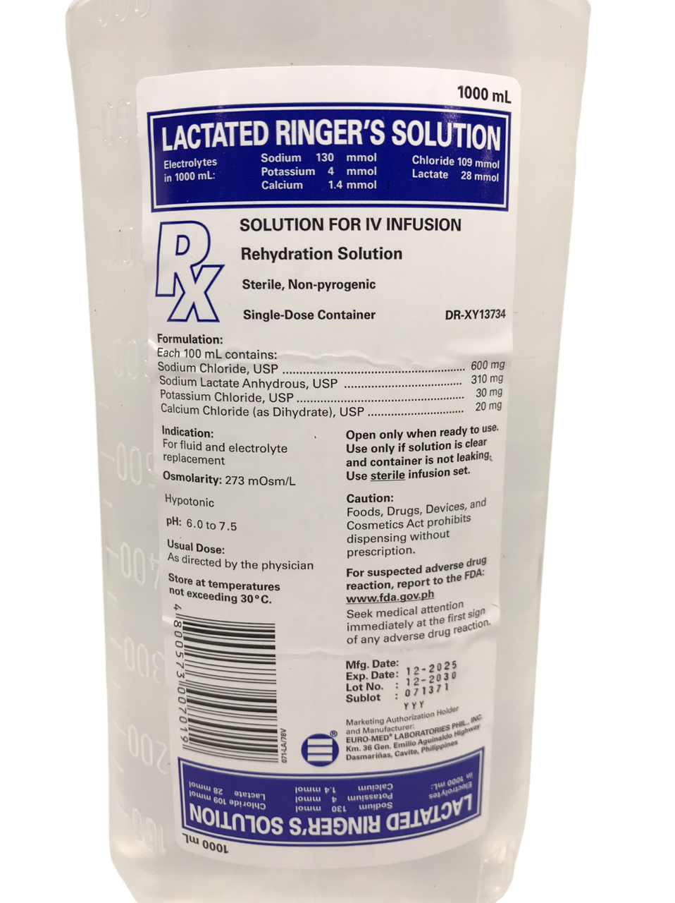 What Is A Ringer Solution Lactated Ringer's Solution 1L – Golden Horse Medical Supplies