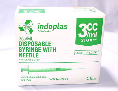 3cc Disposable Syringe with Needle G23 x 1