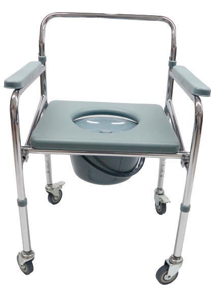 MT697 Economy Folding Commode Chair with Wheels