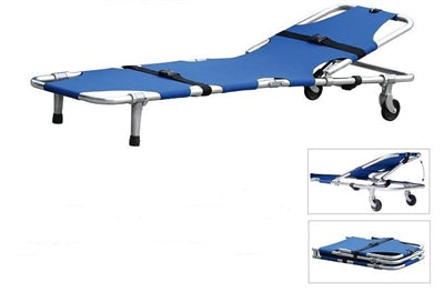 S1A3 One fold Stretcher with wheels, Head Adjustment and Safety Straps